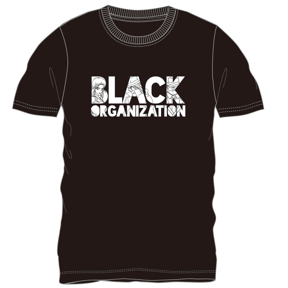 TVアニメ「名探偵コナン」 黒ずくめロゴ柄半袖Tシャツ／ブラック Lサイズ